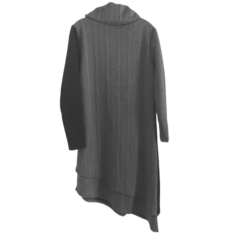 Reborn Dramatic Tiered Asymmetric Lagenlook Dress Winter Weight - Picture 7 of 7
